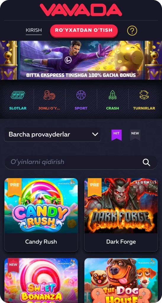 O'zbekistondagi Vavada Casino mobil ilovasi